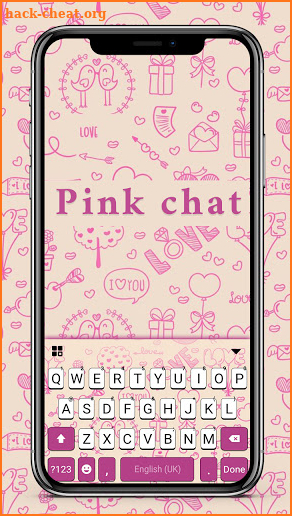 Pink Chat SMS Keyboard Background screenshot