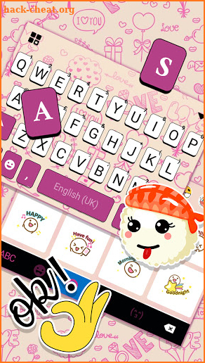 Pink Chat SMS Keyboard Background screenshot