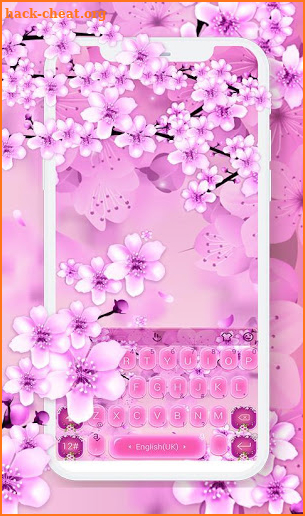 Pink Cherry Blossom Keyboard Theme screenshot