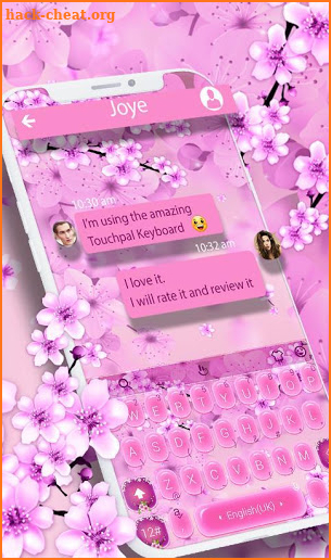 Pink Cherry Blossom Keyboard Theme screenshot