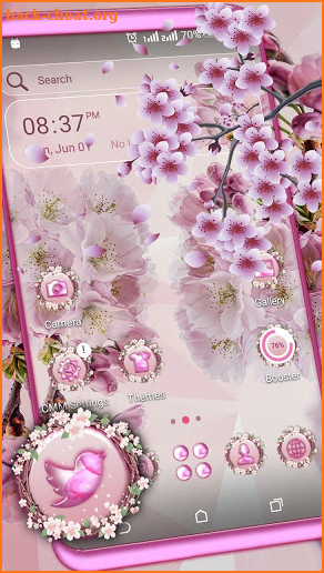 Pink Cherry Blossom Launcher Theme screenshot