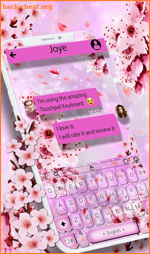 Pink Cherry Flower Keyboard Theme screenshot