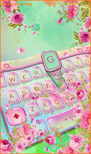 Pink Colorful Flower Keyboard Theme screenshot