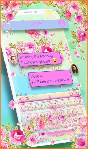 Pink Colorful Flower Keyboard Theme screenshot