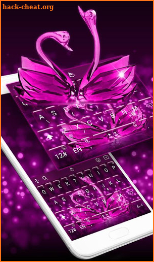 Pink Crystal Lover Swans Keyboard Theme screenshot