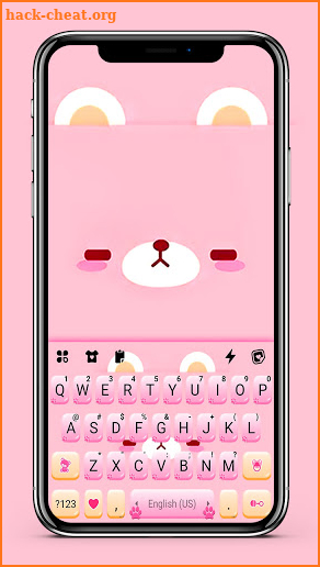 Pink Cute Bear Keyboard Background screenshot