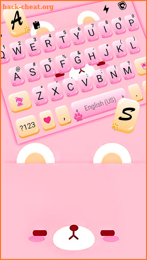 Pink Cute Bear Keyboard Background screenshot