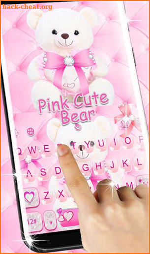 Pink Cute Bear Keyboard Theme screenshot