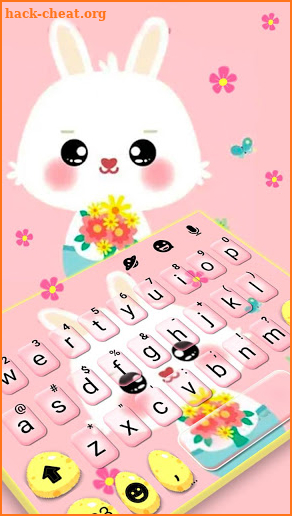 Pink Cute Bunny 2 Keyboard Theme screenshot