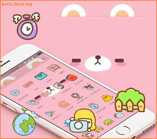 Pink Cute Cartoon Bear Theme screenshot