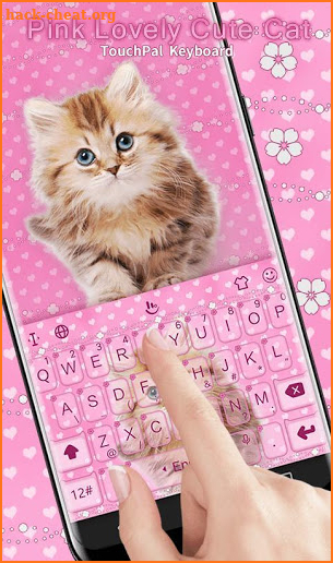 Pink Cute Cat Keyboard Theme screenshot