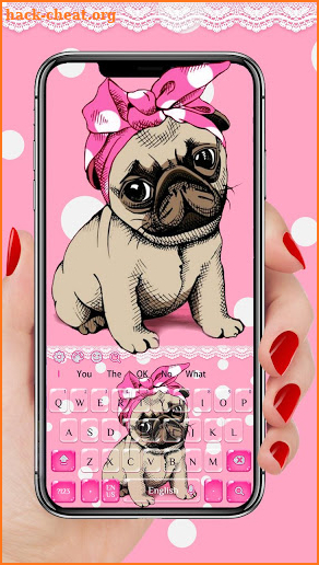 Pink Cute Dog Keyboard screenshot