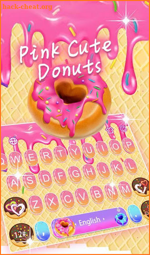 Pink Cute Donuts Keyboard Theme screenshot