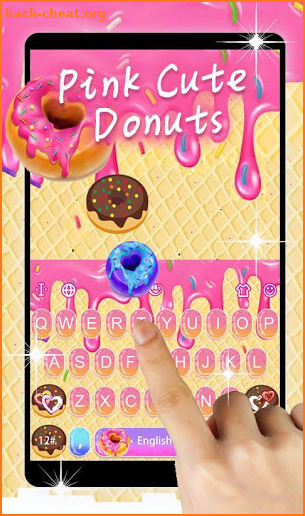Pink Cute Donuts Keyboard Theme screenshot