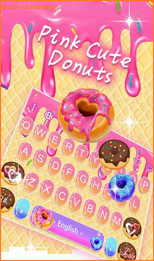 Pink Cute Donuts Keyboard Theme screenshot