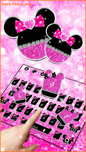 Pink Cute Glitter Bow Keyboard screenshot