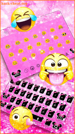 Pink Cute Glitter Bow Keyboard screenshot