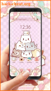 Pink Cute Kitten-APUS Launcher Stylish Theme screenshot