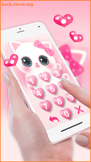 Pink Cute Kitty 3D Live Lock Screen Wallpapers screenshot