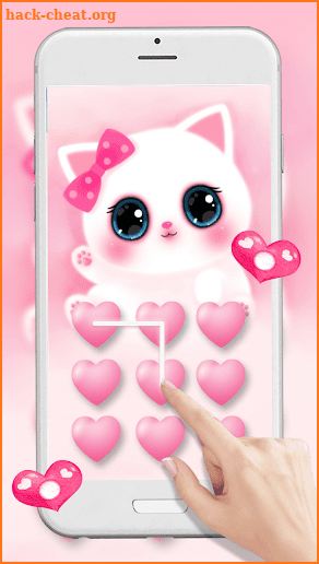 Pink Cute Kitty 3D Live Lock Screen Wallpapers screenshot