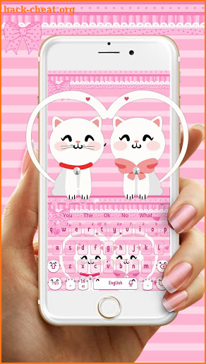 Pink Cute Kitty Cat Keyboard screenshot