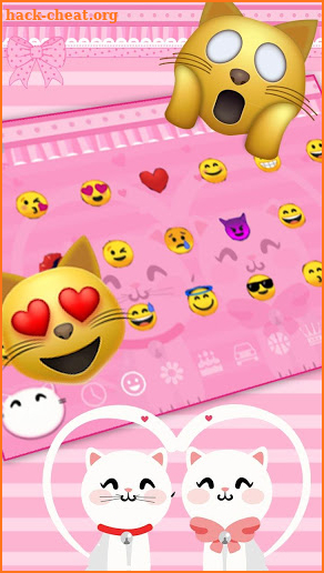 Pink Cute Kitty Cat Keyboard screenshot