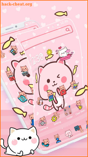 Pink Cute Kitty Cat Theme🐱💟 screenshot