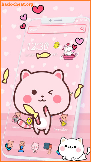 Pink Cute Kitty Cat Theme🐱💟 screenshot