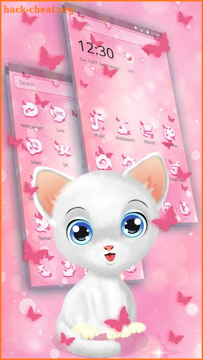 Pink Cute Kitty Theme screenshot