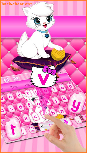 Pink Cute Love Cat Keyboard screenshot