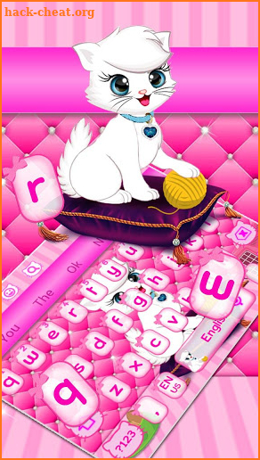 Pink Cute Love Cat Keyboard screenshot