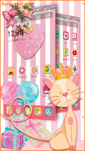 Pink Cute Lovely Cat Theme😸 screenshot
