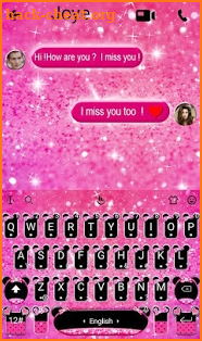 Pink Cute Minny Bowknot Keyboard Theme screenshot