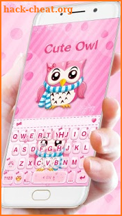 Pink Cute Owl Keyboard Theme screenshot