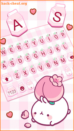 Pink Cute Peach Keyboard Background screenshot