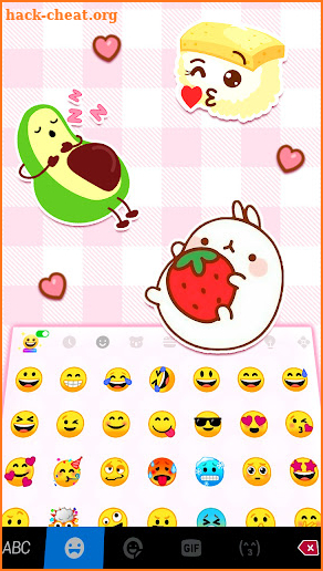 Pink Cute Peach Keyboard Background screenshot