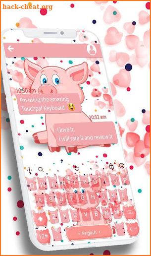 Pink Cute Piggy Keyboard Theme screenshot