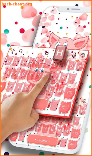 Pink Cute Piggy Keyboard Theme screenshot