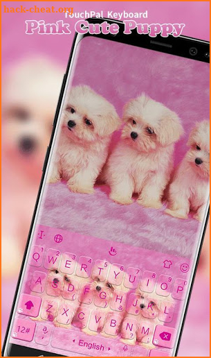 Pink Cute Puppy Keyboard Theme screenshot