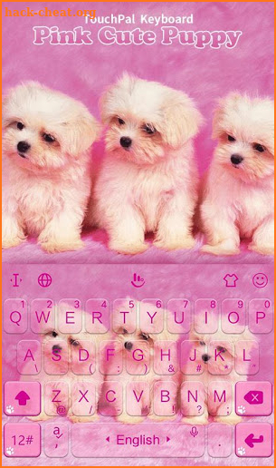 Pink Cute Puppy Keyboard Theme screenshot