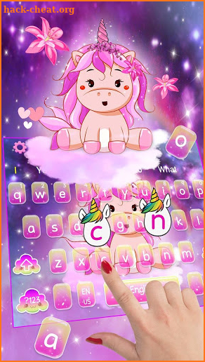 Pink Cute Unicorn Keyboard theme screenshot
