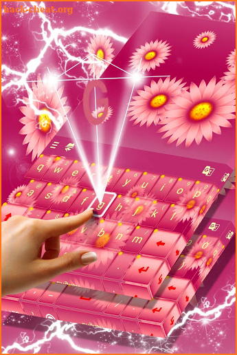Pink Daisy Keyboard Theme screenshot