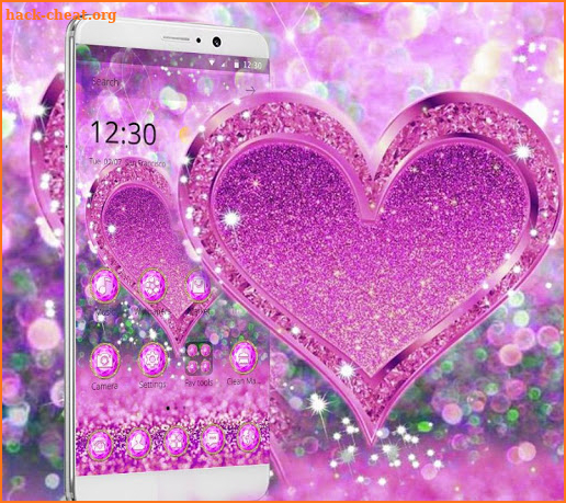 Pink Diamond Bling Heart Theme screenshot