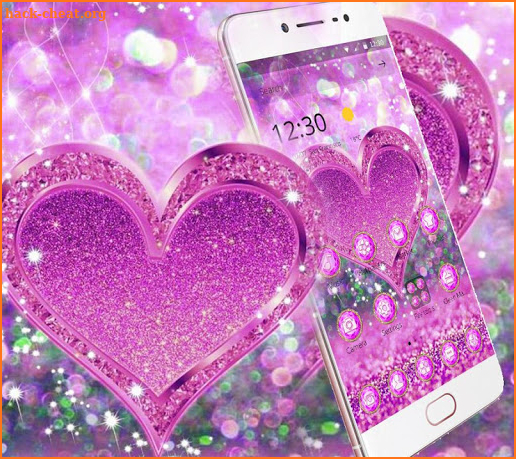 Pink Diamond Bling Heart Theme screenshot