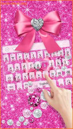 Pink Diamond Bow Keyboard Theme screenshot
