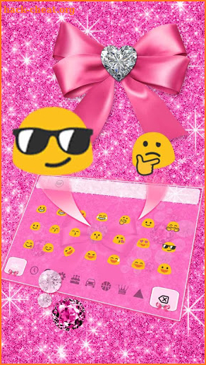 Pink Diamond Bow Keyboard Theme screenshot