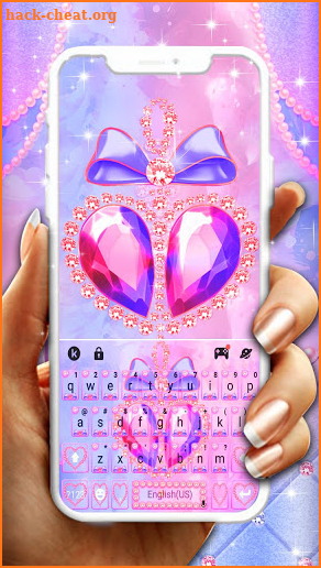 Pink Diamond Bowknot Keyboard Theme screenshot