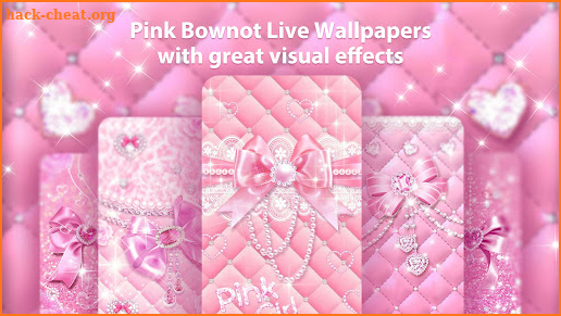 Pink Diamond Bowknot Live Wallpaper & Launcher screenshot