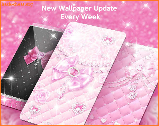 Pink Diamond Bowknot Live Wallpaper & Launcher screenshot