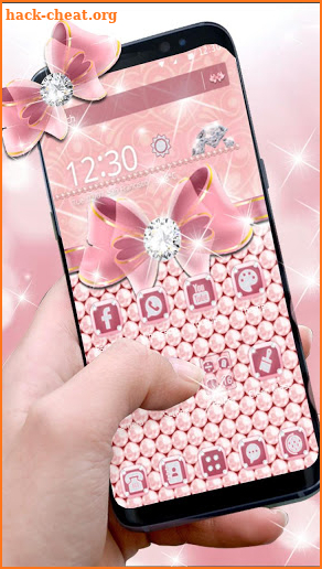 Pink Diamond Bowknot Theme screenshot